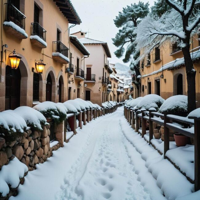 Hiszpańskie góry i opady śniegu