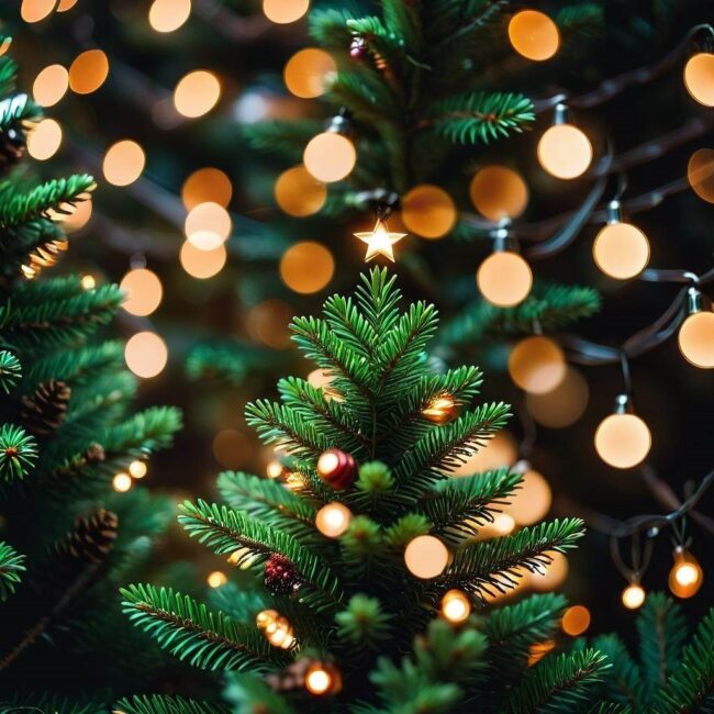 Lampki choinkowe świecą naprzemiennie